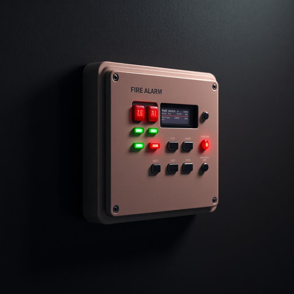 Fire alarm control panel with LED indicators